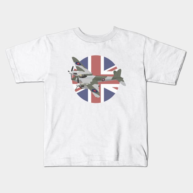 de Havilland DH.98 Mosquito British WW2 Airplane Kids T-Shirt by NorseTech